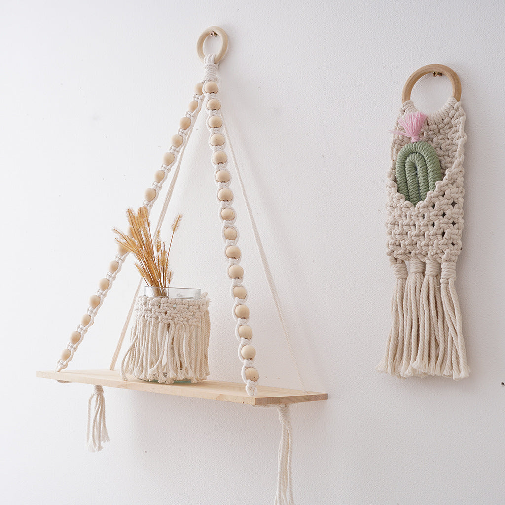 Macramé Wooden Shelf