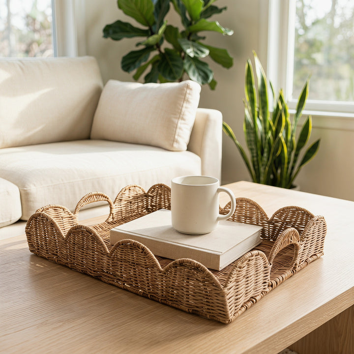 Elegant serving basket in wave pattern