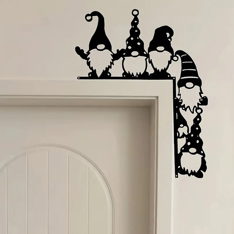 Decorative wall shelf with Christmas gnomes
