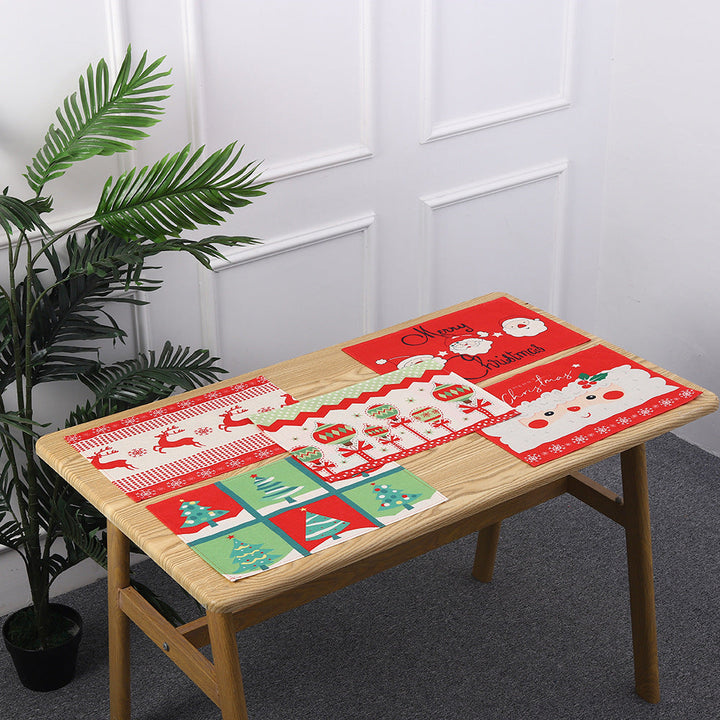 Christmas place mats with festive Santa motif