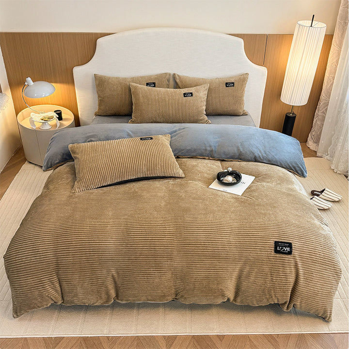 Textured Velvet Duvet Cover Set
