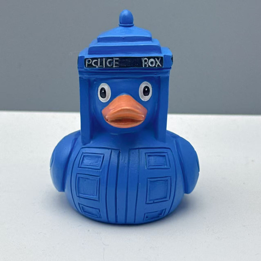 Playful rubber duck in police design