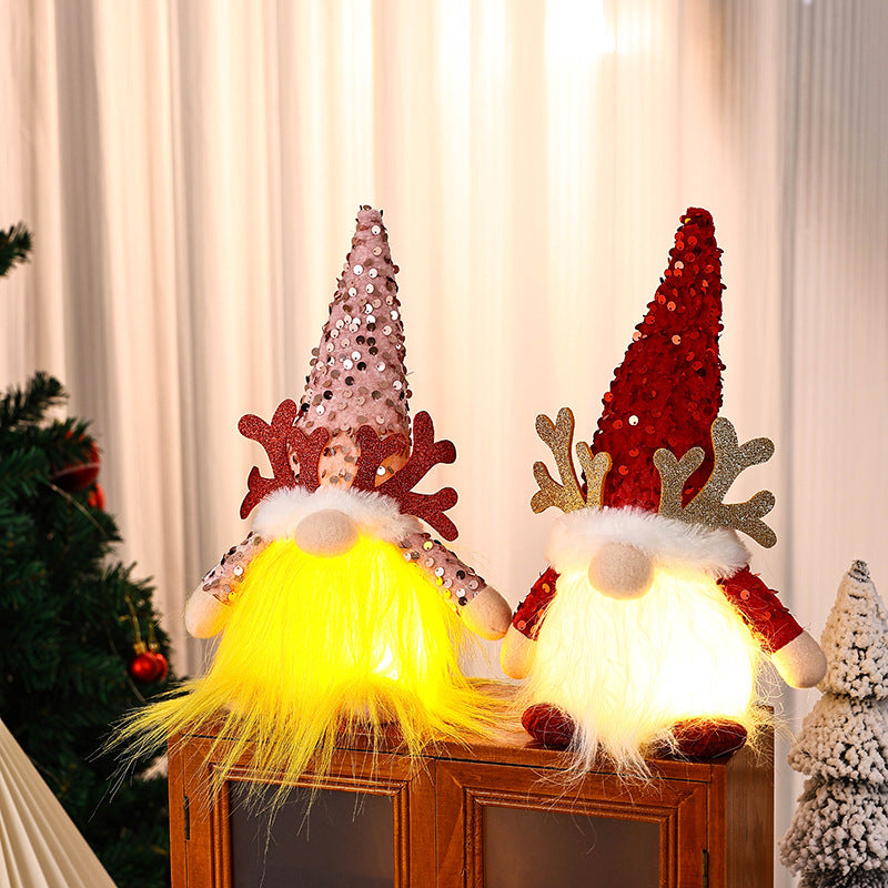 Decorative Christmas gnome figure with LED lighting