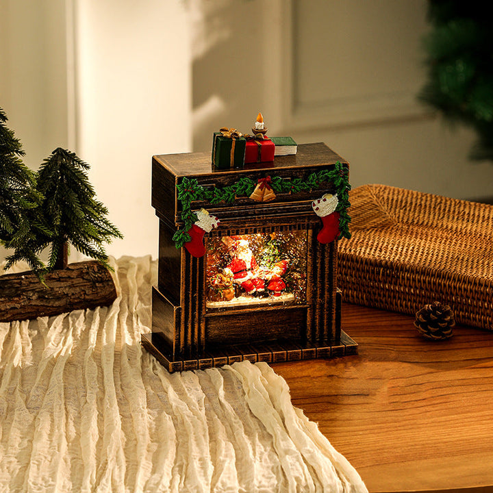 Decorative Christmas Romance Fireplace Figure