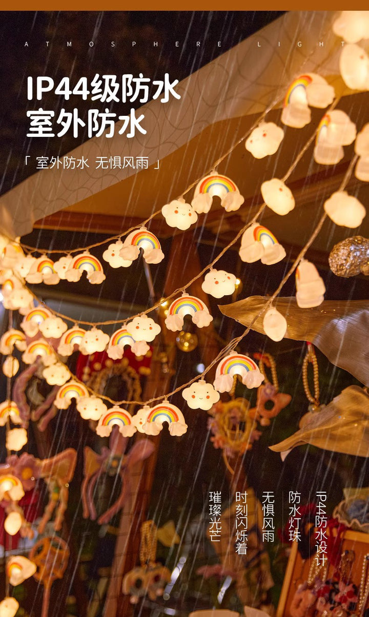 Waterproof Outdoor Rainbow Cloud LED String Lights
