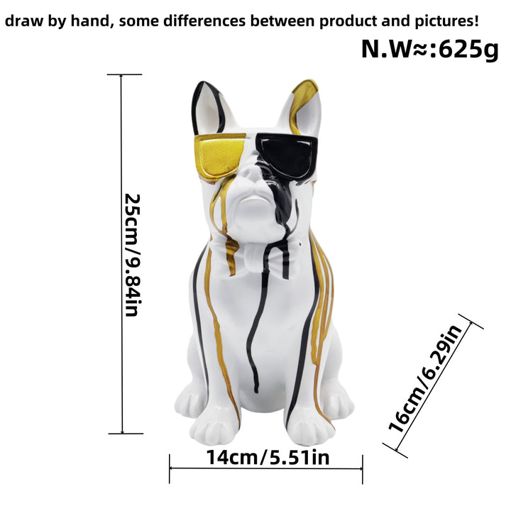 Colorful Bulldog Decoration Figurine Made of Resin
