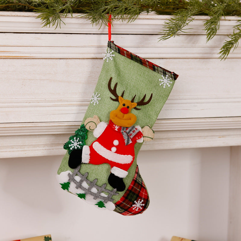Fun Christmas stocking with reindeer motif