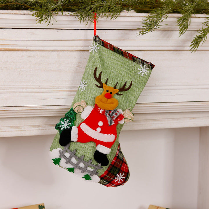 Fun Christmas stocking with reindeer motif