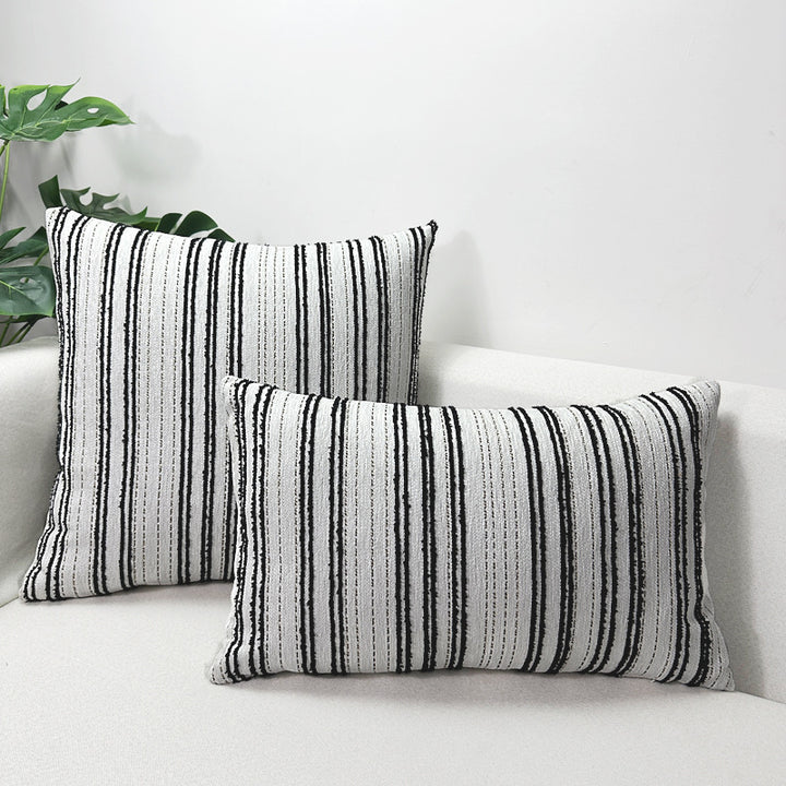 Textured Striped Throw Pillow