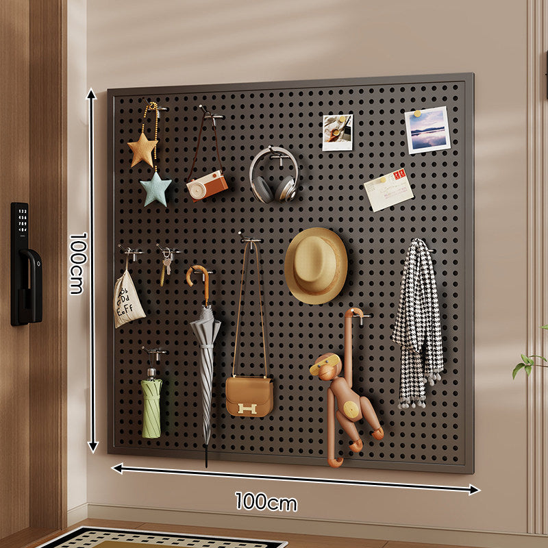 Wall-Mounted Perforated Pegboard Organizer Panel with Metal Frame