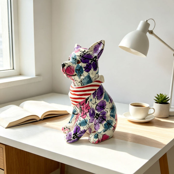 Colorful decorative figure of a dog in modern design