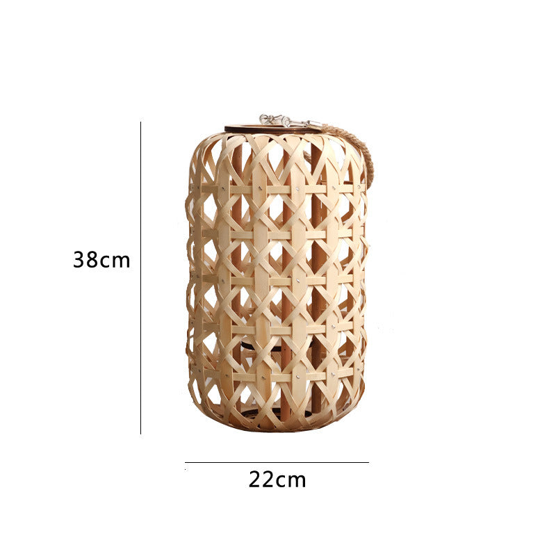 Elegant lantern made of handwoven natural material