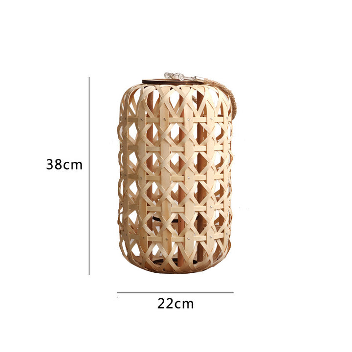 Elegant lantern made of handwoven natural material