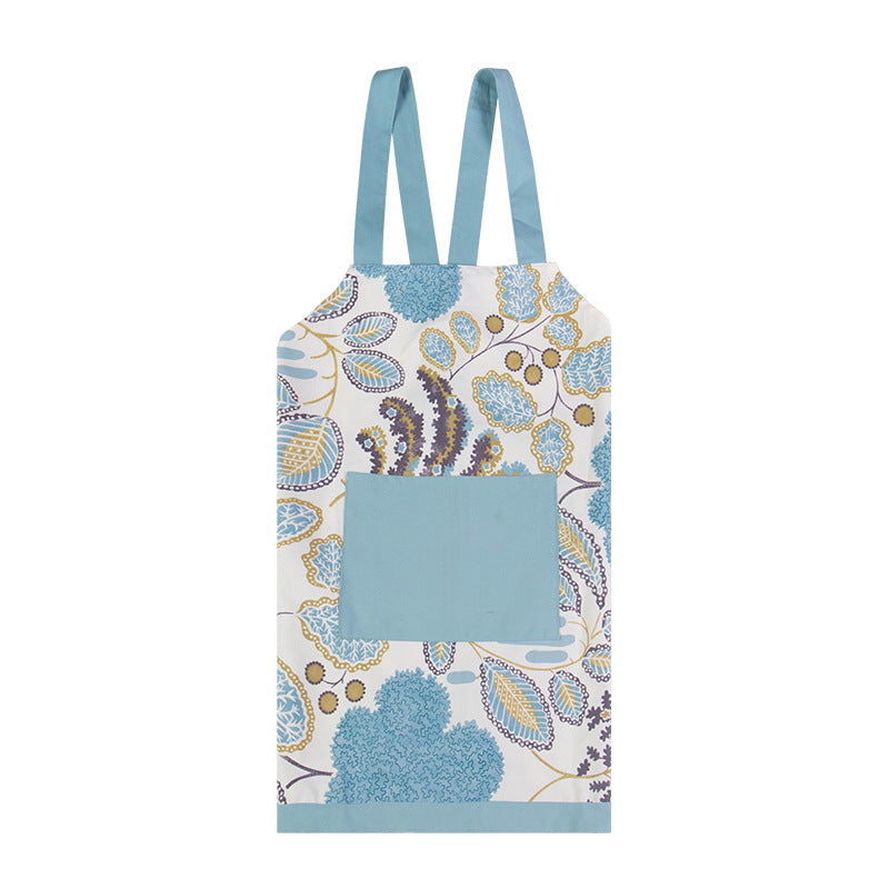 Kitchen apron with patch pocket and adjustable straps