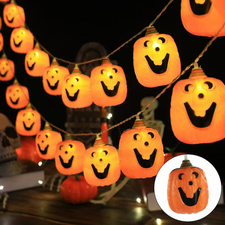 Amber Glass Skull Micro-LED String Lights on Clear Copper Wire