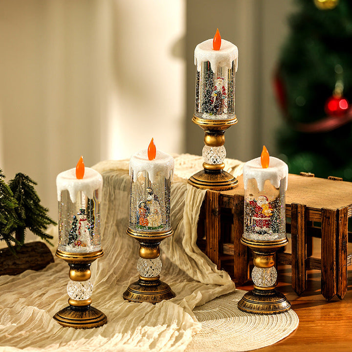 Christmas decoration lantern with snow globe