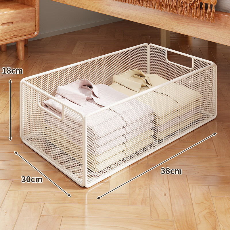 Under-Bed Rolling Mesh Storage Basket with Castor Wheels
