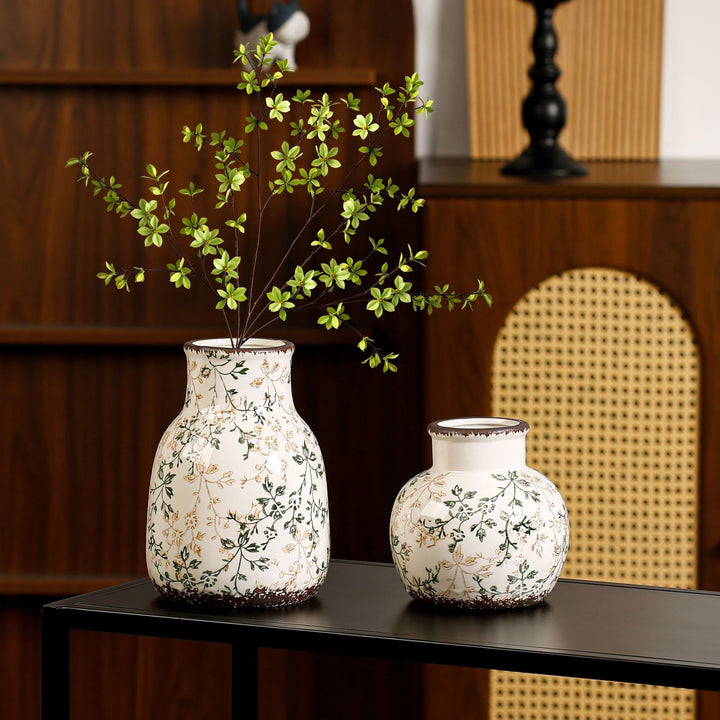 Elegant and artistically decorated ceramic vase