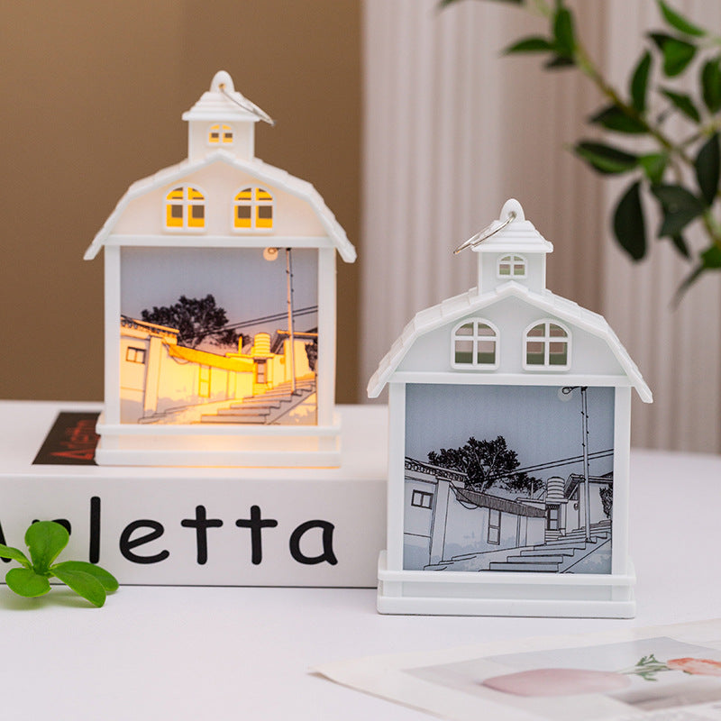 Decorative LED house lantern