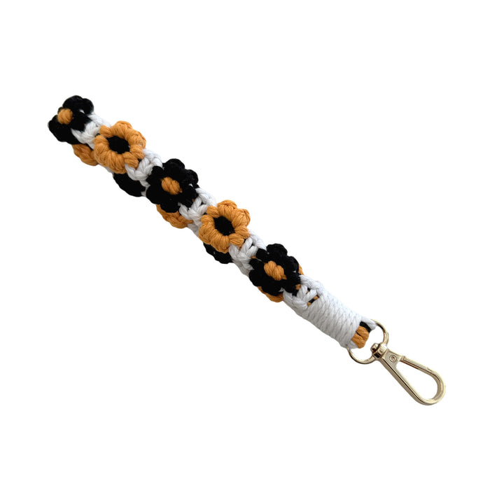 Floral Macrame Keychain Strap