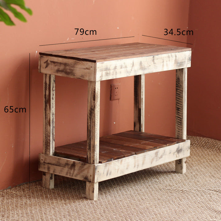 Handmade side table made of solid wood