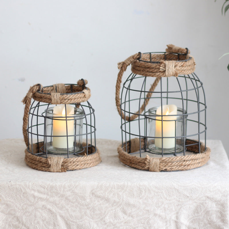 Decorative lantern made of metal and glass