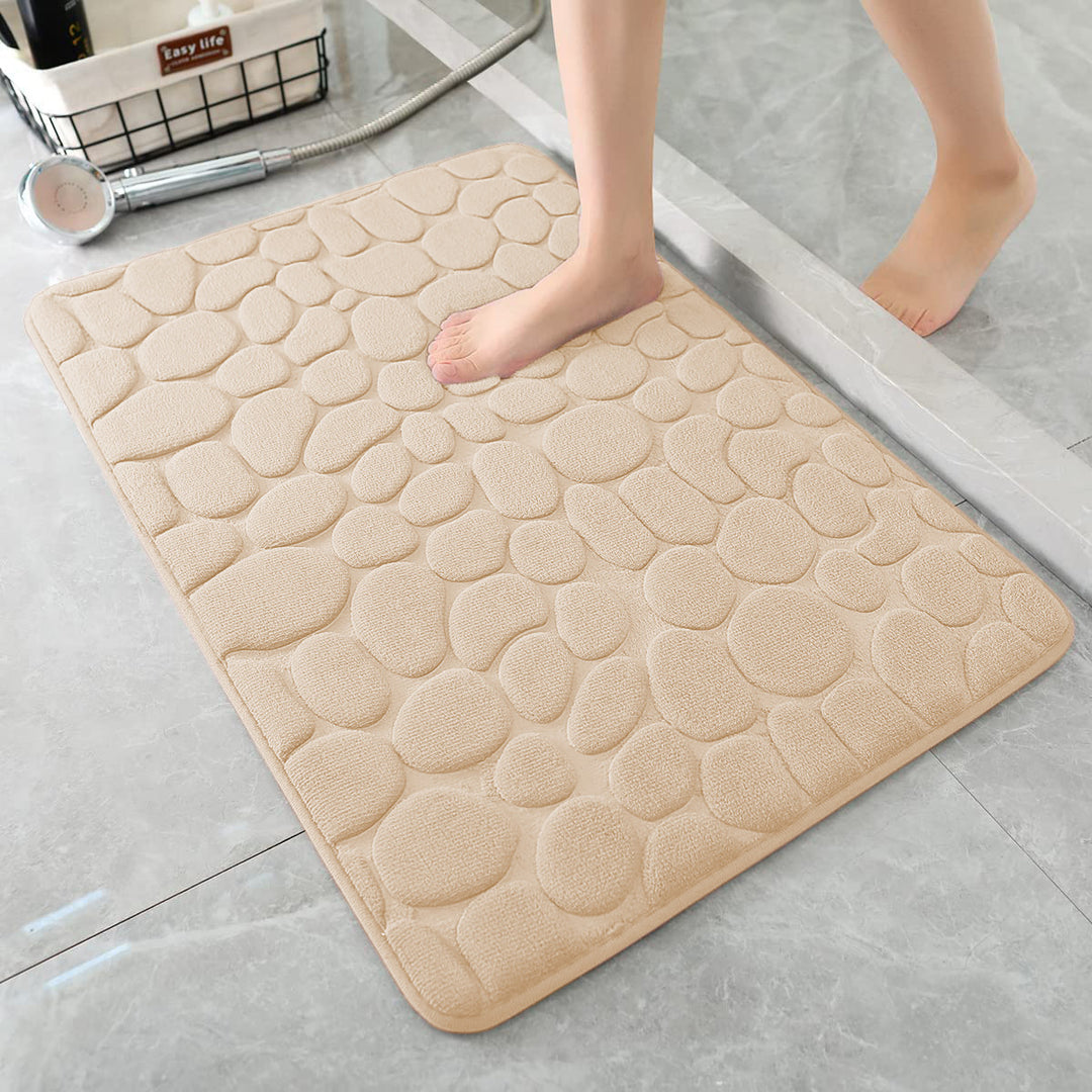 Plush Tropical Leaf Bath Mat for Bathroom