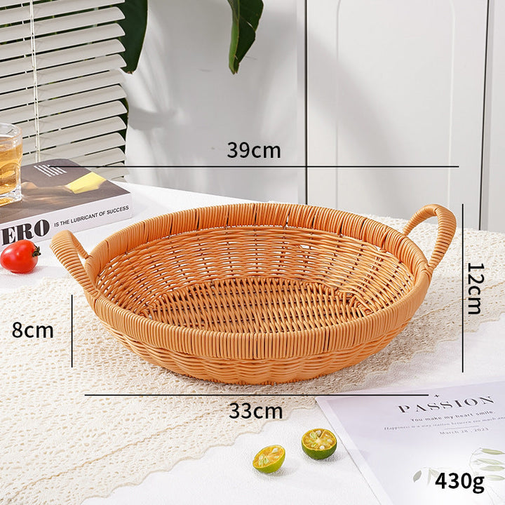 Handwoven Round Serving Basket