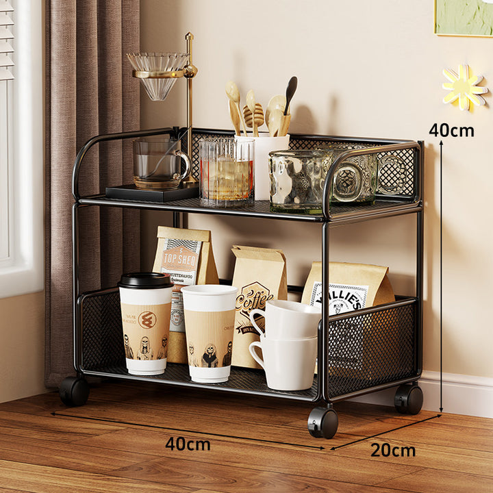 Compact Perforated Metal Tiered Countertop Pantry Organizer