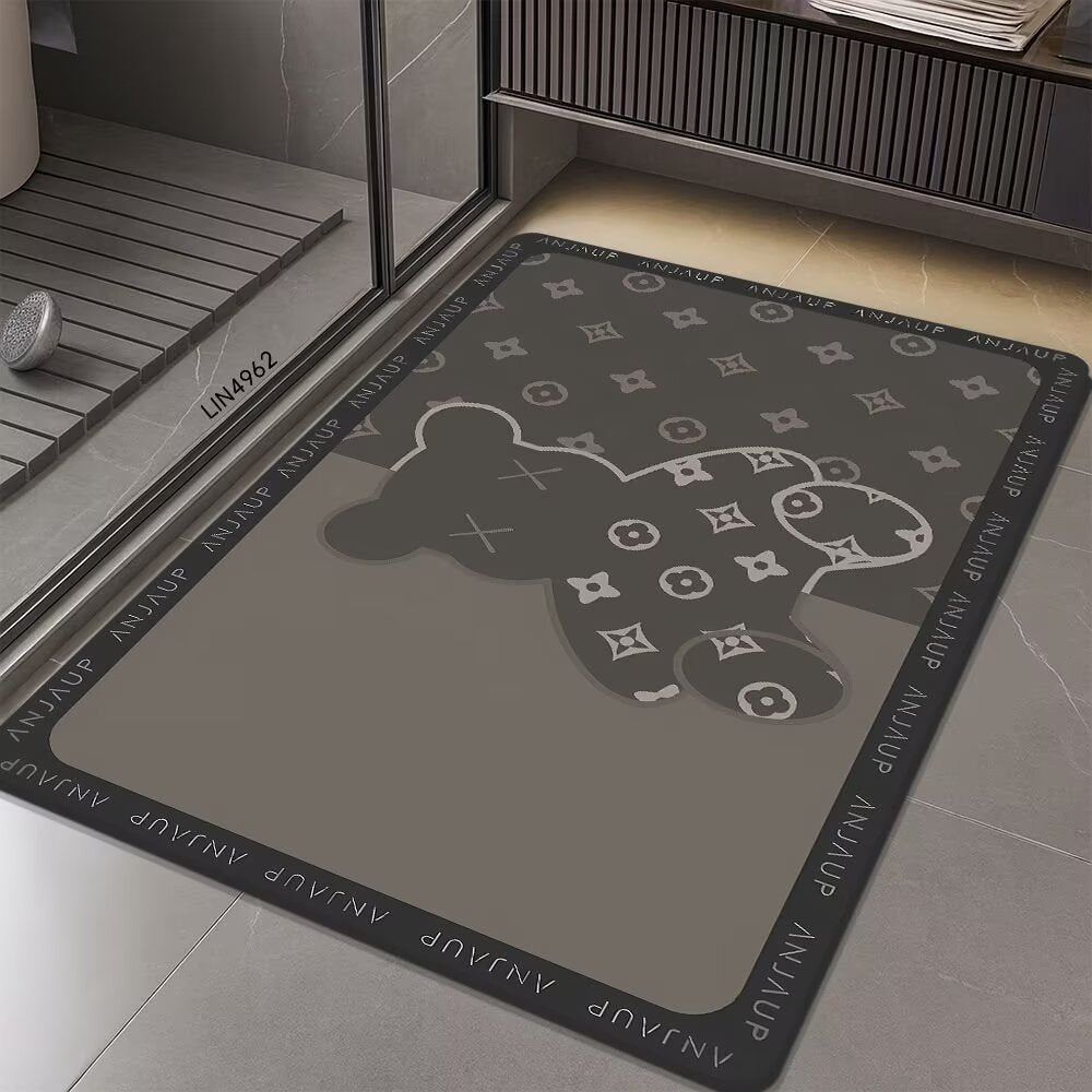 Geometric Hexagonal Pattern Bath Mat