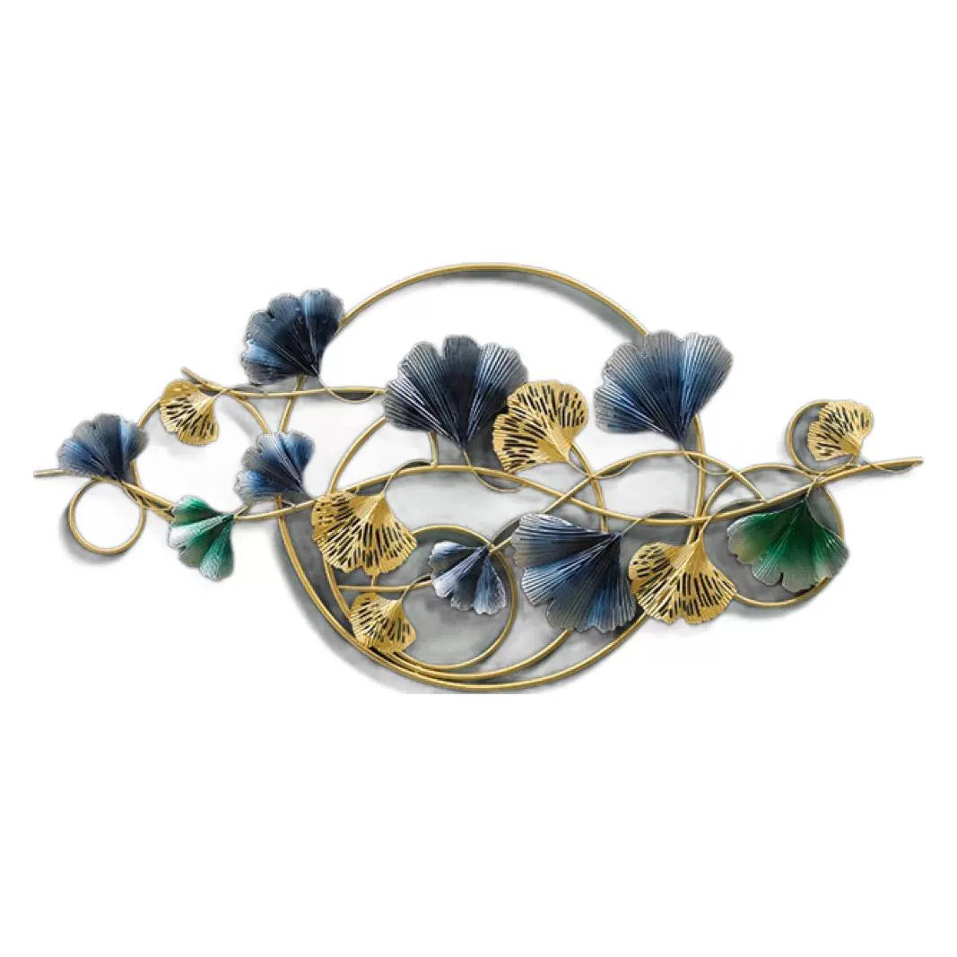Decorative Metal Wall Art Sculpture with Ginkgo Leaf Design