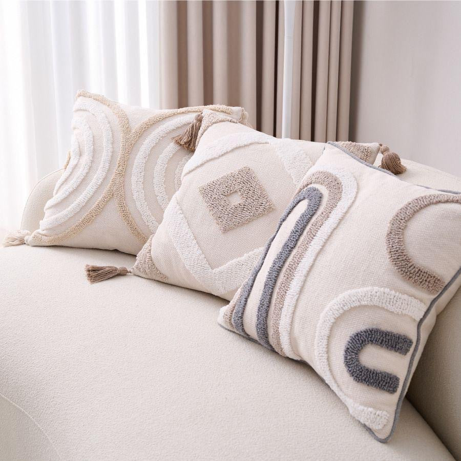 Textured Geometric Pattern Throw Pillow for Home Decor