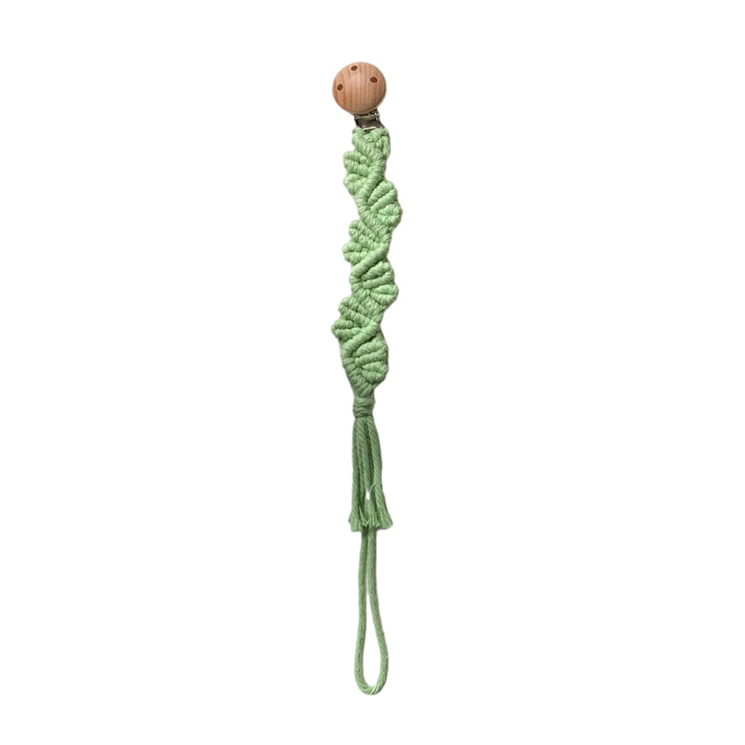 Macrame Keychain Holder with Wooden Accents