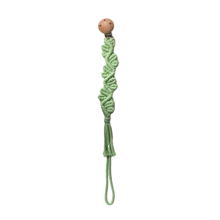 Macrame Keychain Holder with Wooden Accents