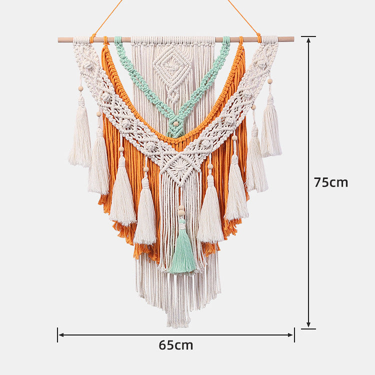 Hand-knotted macrame wall hanging