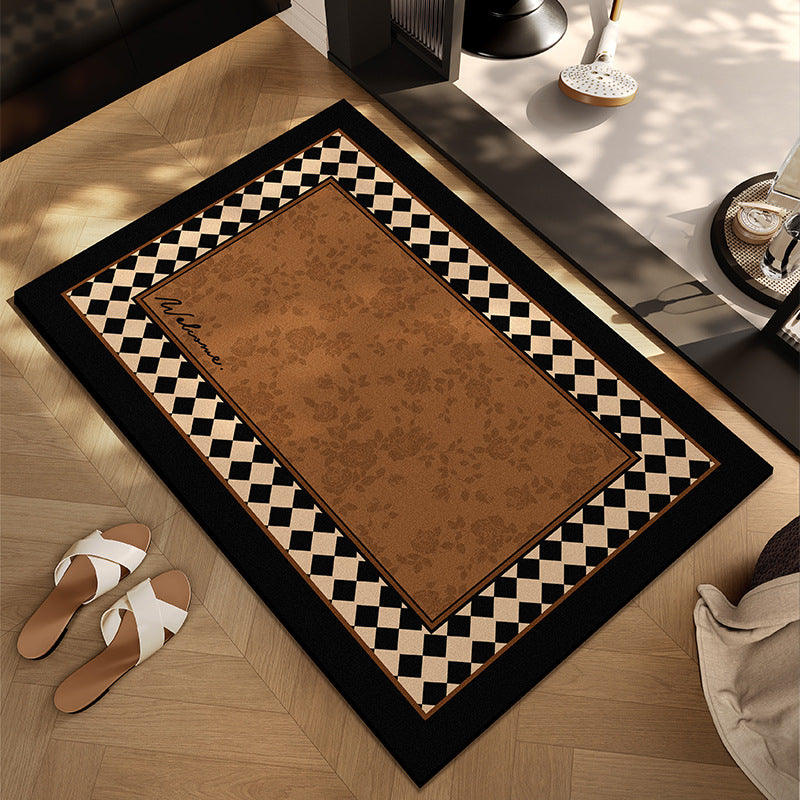 Checkerboard Patterned Entryway Mat Avarnia