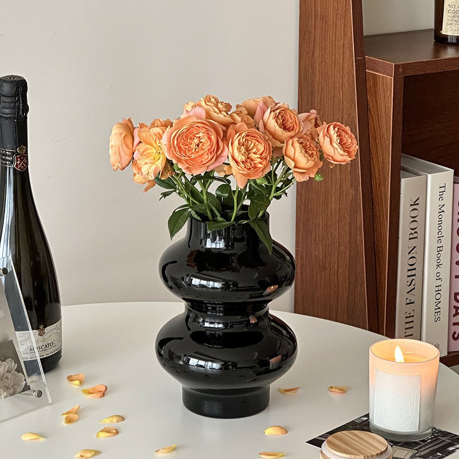 Artistic Black Ceramic Table Vase