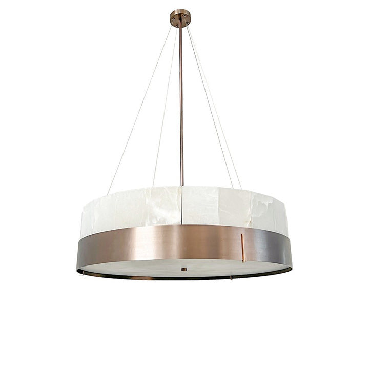 Modern pendant light with alabaster accents