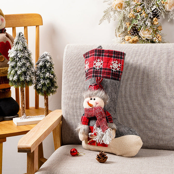 Festive Christmas stocking with reindeer motif