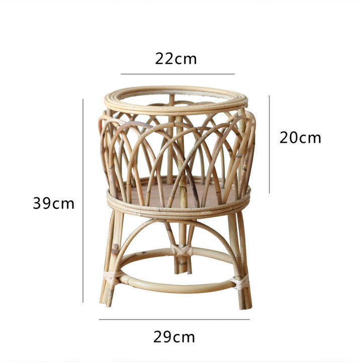 Rattan plant stand with modern design