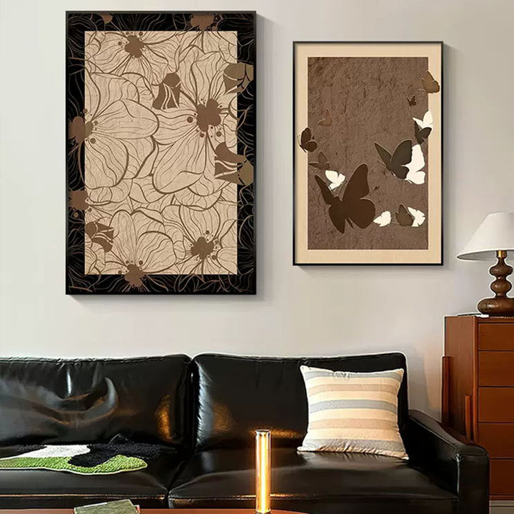 Floral Textured Framed Wall Art
