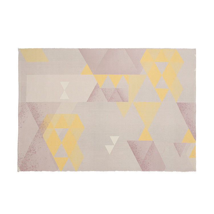 Round Decorative Living Room Carpet with Modern Geometric Pattern