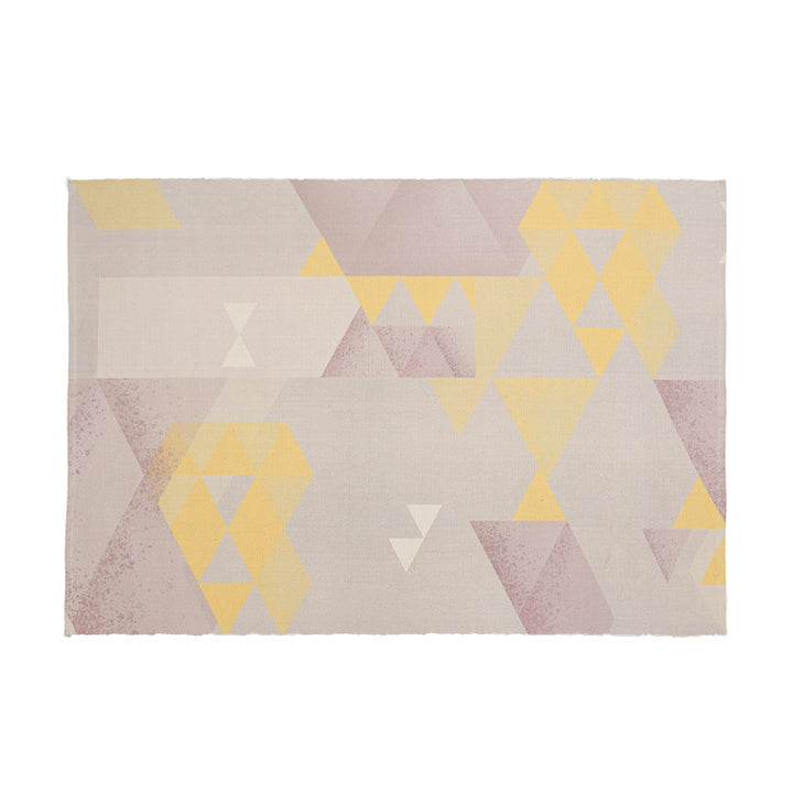 Round Decorative Living Room Carpet with Modern Geometric Pattern