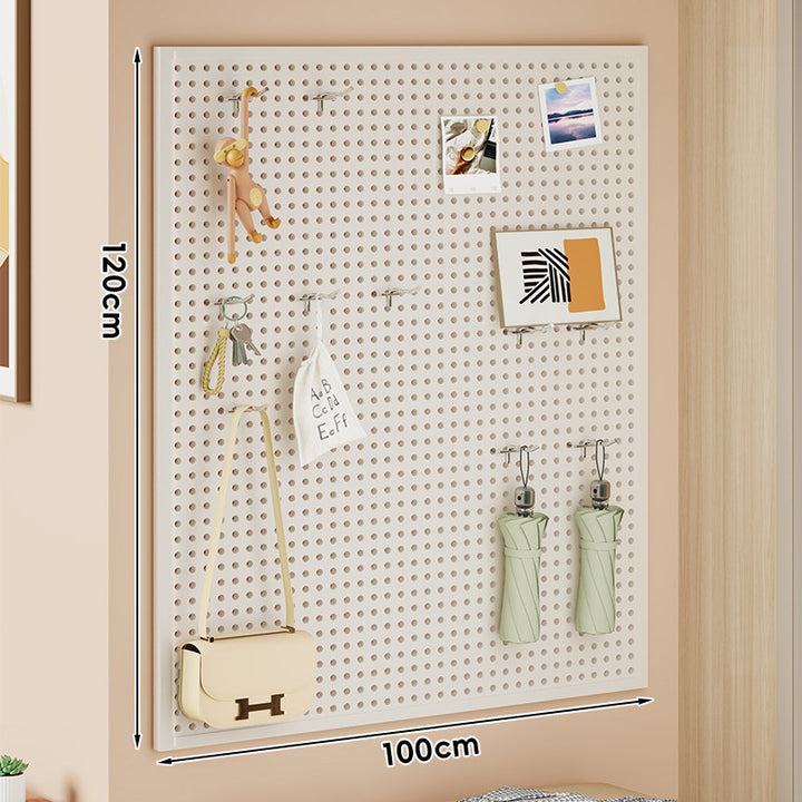 Wall-Mounted Perforated Metal Pegboard Organizer Panel