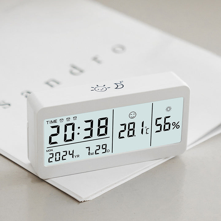 Digital watch with multifunctional thermometer and hygrometer