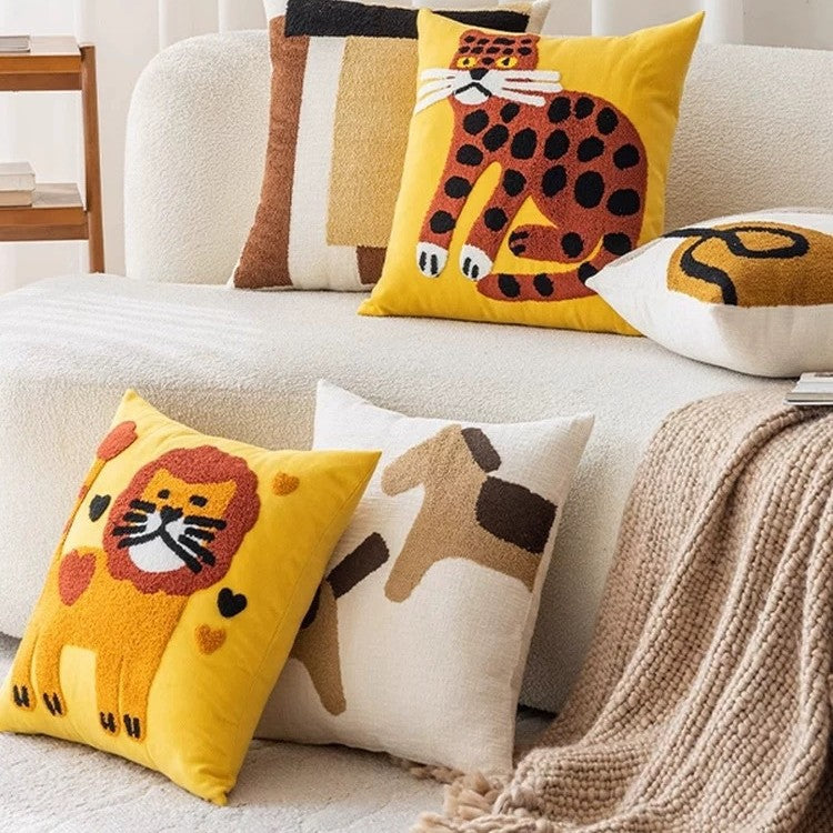 Plush Animal Print Throw Pillow