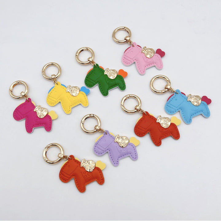 Animal-Shaped Leather Keychain