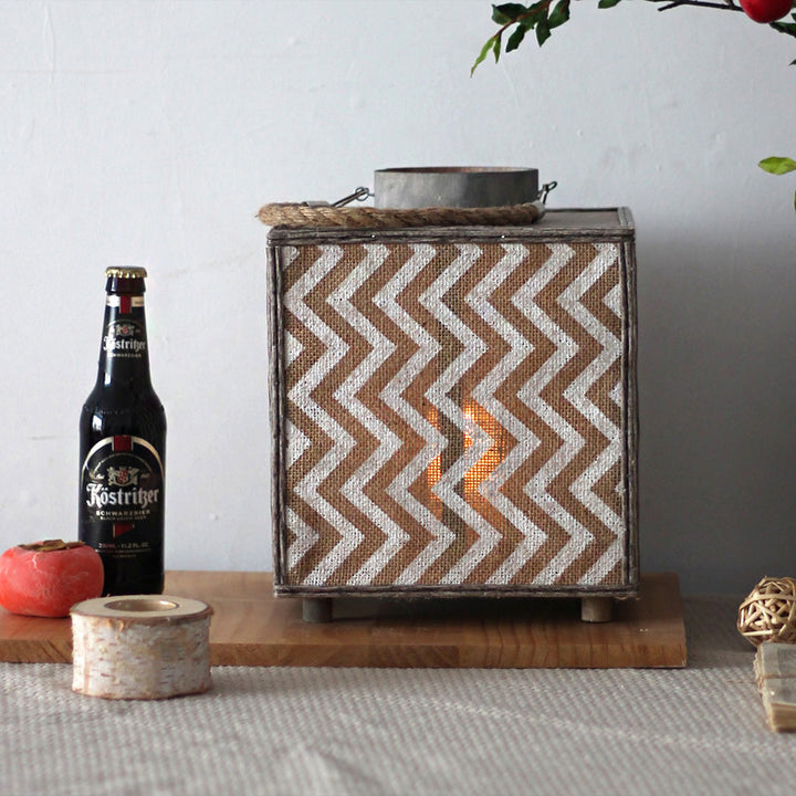 Decorative lantern with zigzag pattern