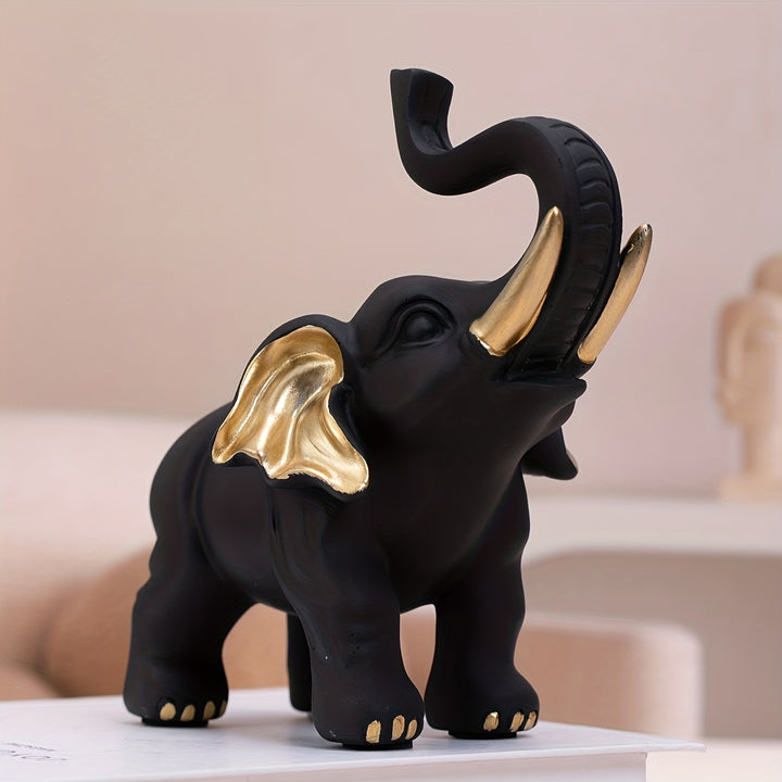 Decorative Black Elephant Figurine