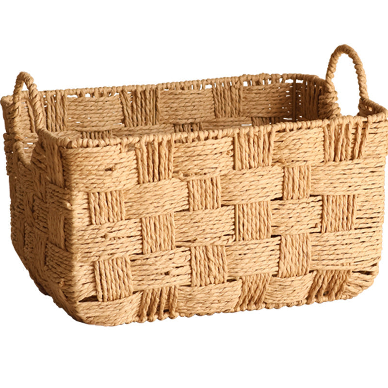 Handmade storage basket with practical handle
